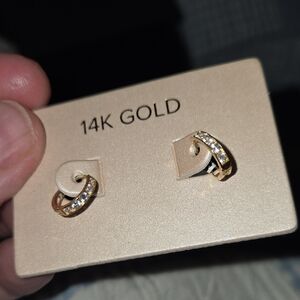 14k Gold Huggie Hoop Earrings